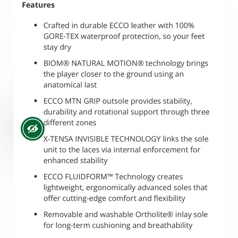 Ecco Men’s Biom H4 Golf Shoes-Leather-Gore-Tex-Concrete-Various Sizes NIB - Picture 6 of 10